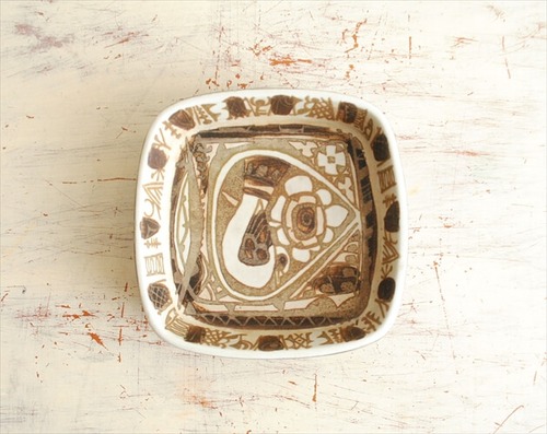 Royal Copenhagen Fajance Baca スクウェアプレート 11cm Nils Thorsson ロイヤルコペンハーゲン ファイアンス 北欧食器 アンティーク it1138