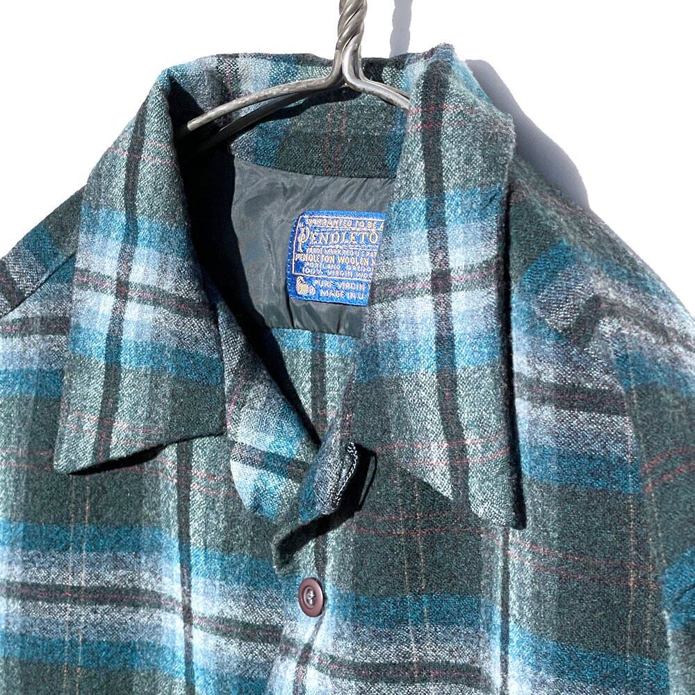 Pendleton [PENDLETON] vintage open collar wool shirt [1970s