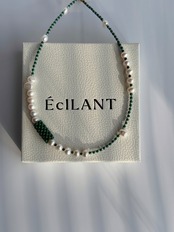 Green – Stripe Beads Necklace［BZN27］