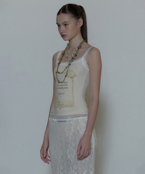 【SCULPTOR】Rose Camisole Raw Ice ☆IVE レイ / BABYMONSTER チキータ 着用！！【SCULPTOR】Rose