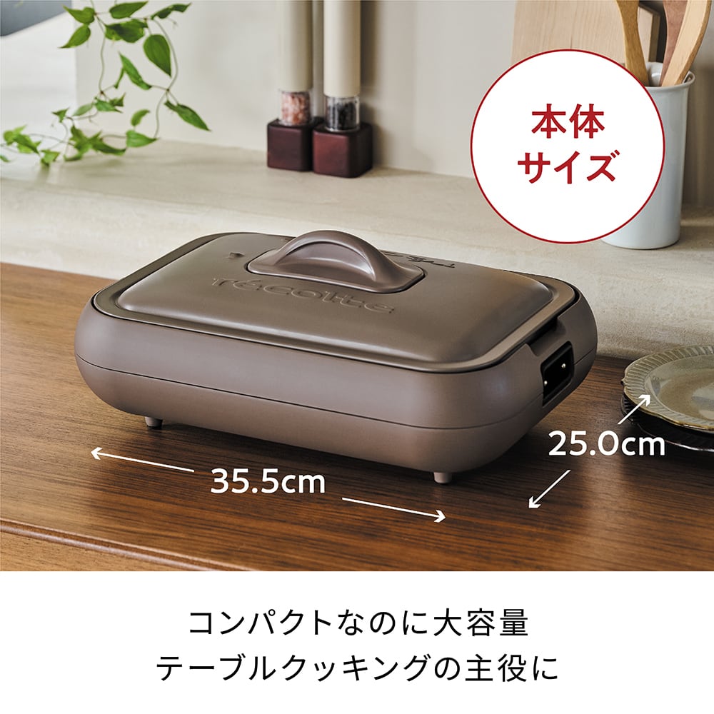 レコルト ホットプレート タコヤキプレートセット / モカブラウン RHP