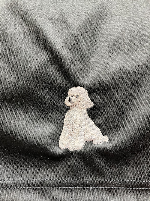 Dog embroidery comfortable shorts［Poodle(White)］