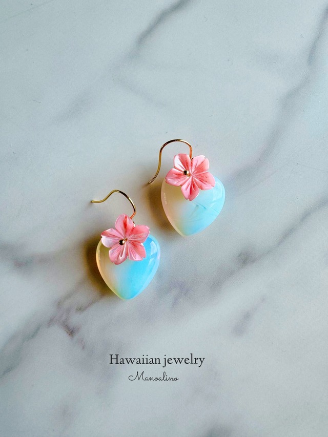 Opalite×Plumeria earring(オパライト×プルメリアピアス、イヤリング)