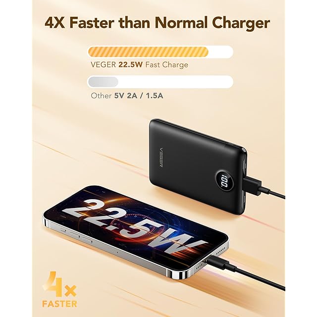 モバイルバッテリー 軽量 小型 【2025業界初登場&22.5W急速充電