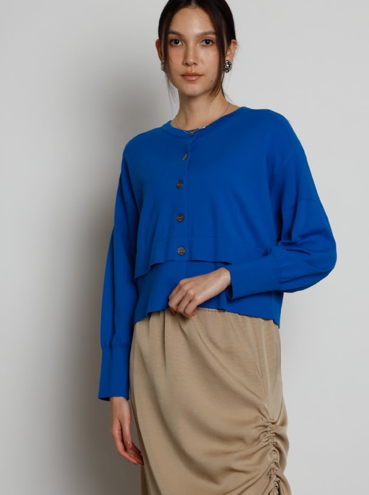 リブデザインニットcardigan 【SUGAR ROSE シュガーローズ 26春ご予約