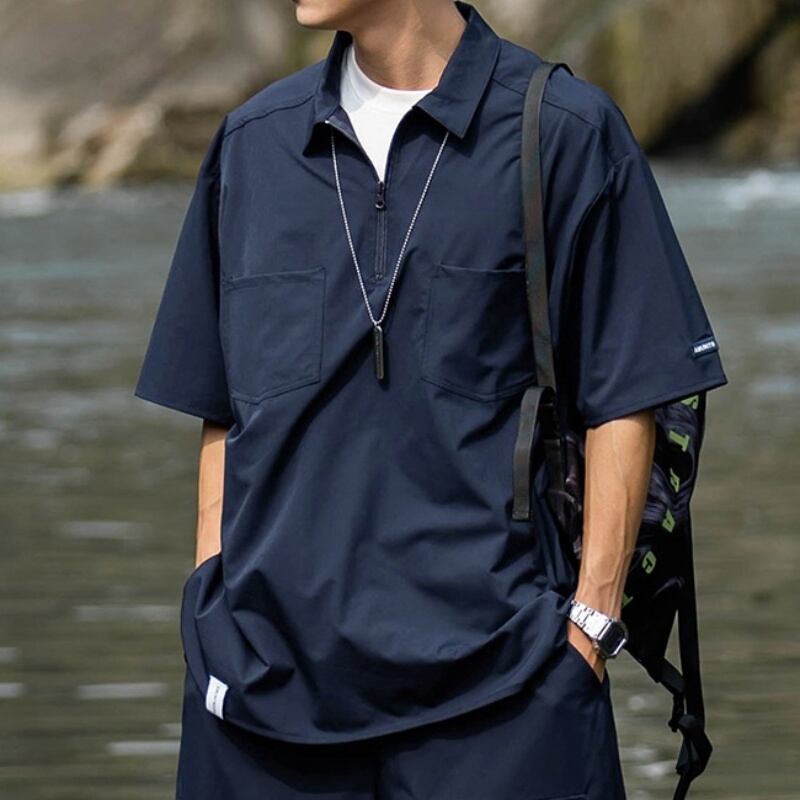 襟付き速乾ストレッチ半袖シャツ setup対応 A18463