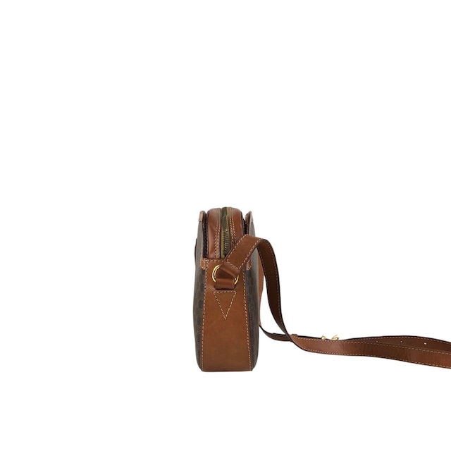 CELINE セリーヌ ショルダーバッグ ブラウン マカダム ブラゾン型押し PVC レザー フレーム vintage ヴィンテージ オールド bp2ksi