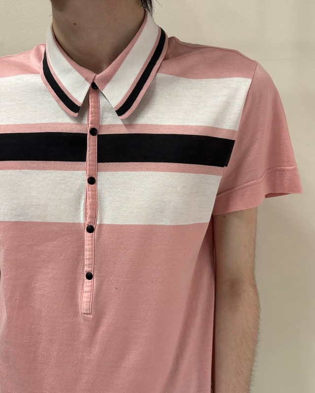 【DOLCE&GABBANA】border snap polo shirt