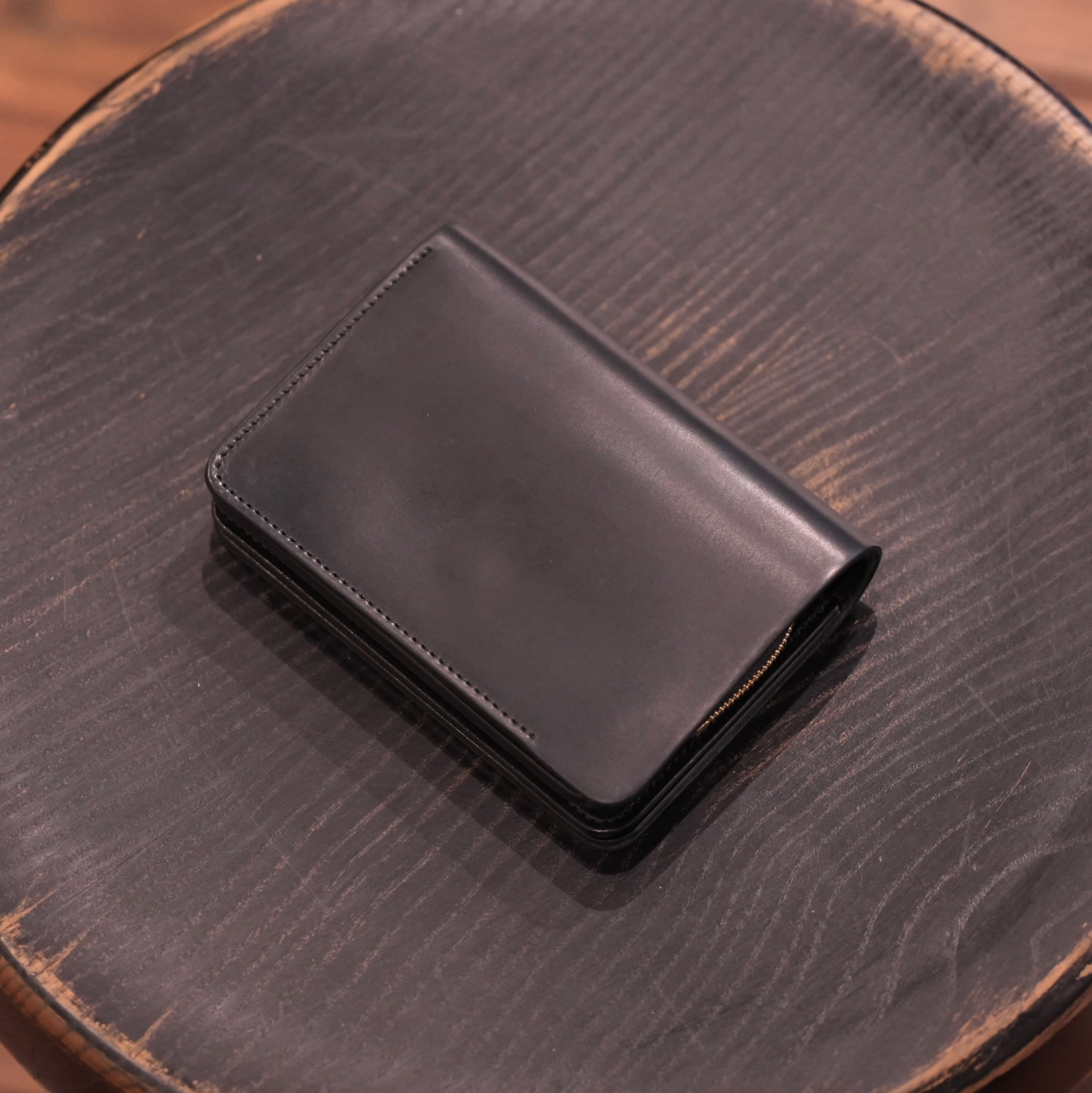 forme(フォルメ) "Short wallet" Cordovan×DOUBLE -Black×Black-