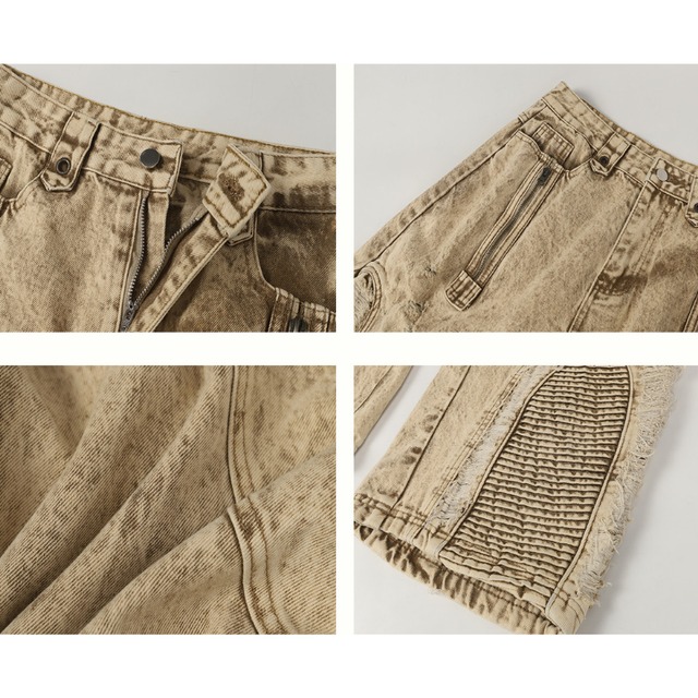 washed distressed design denim　ウォッシュドクラッシュデザインデニム　J1705