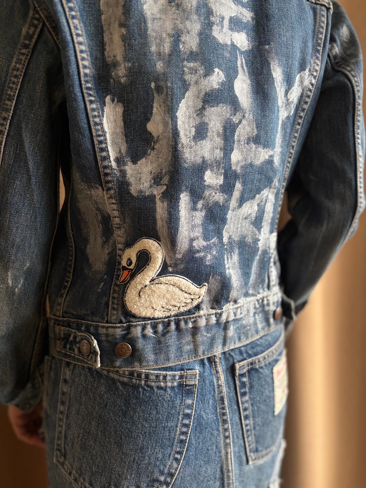 【RE:ART】hand paint remake denim jacket-4603-3