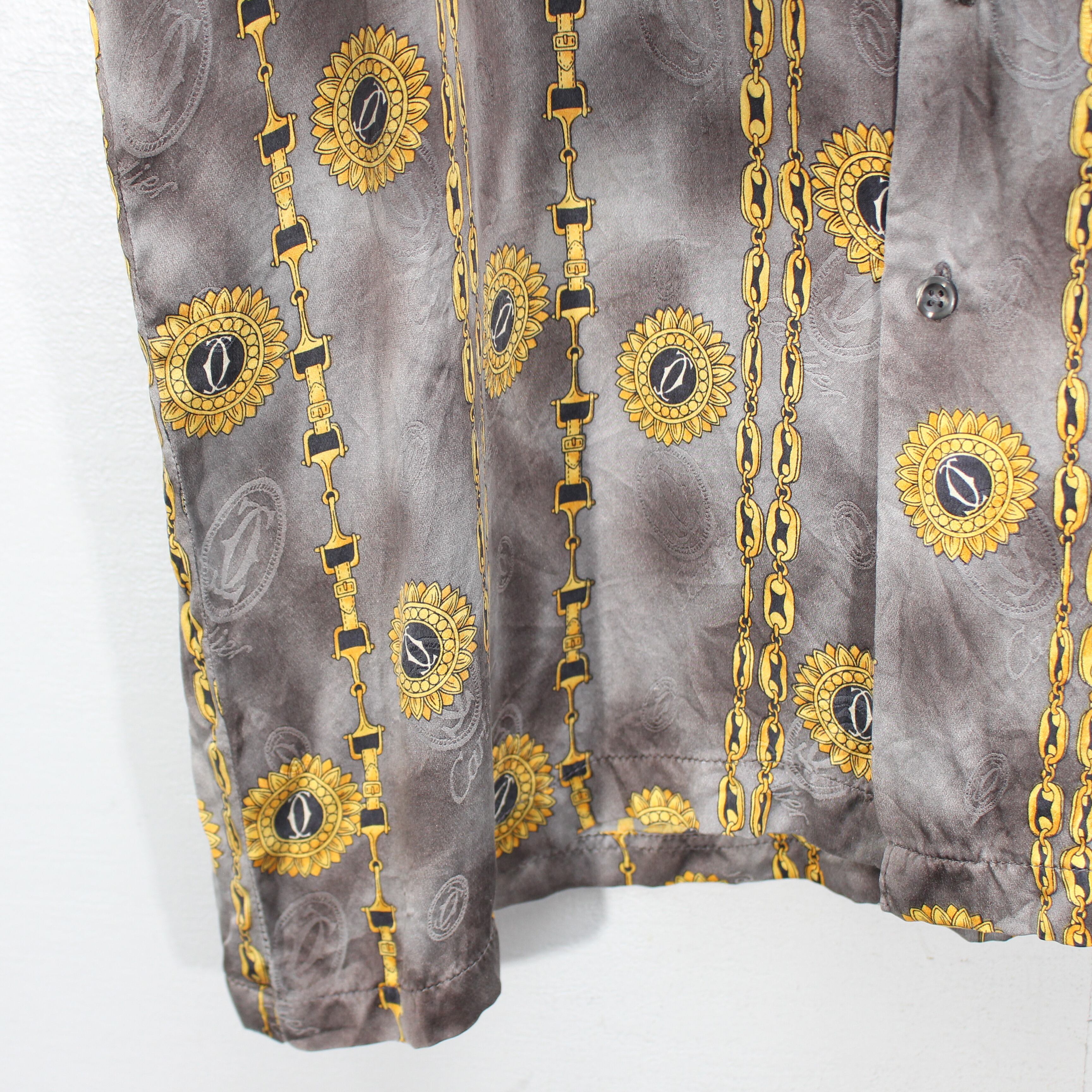 USA VINTAGE SCARF PATTERNED SILK100% DESIGN SHIRT/アメリカ古着