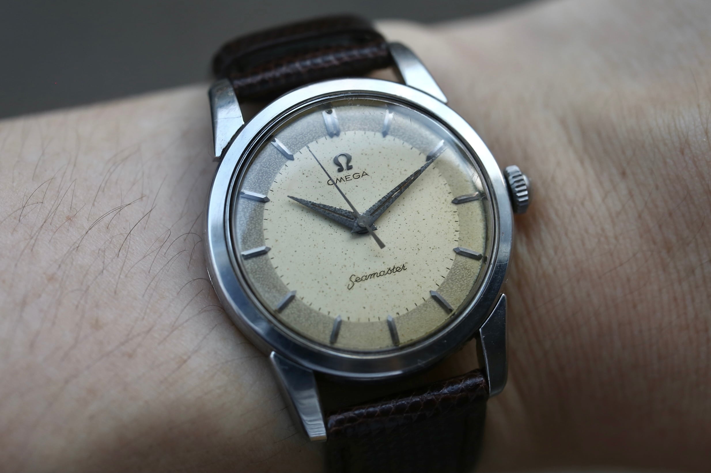 OMEGA】 1957 オメガ シーマスター 2トーンダイヤル 下がりS 手巻き式
