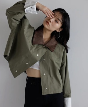 ナンバーミーTOKYO" CORDUROY SHORT MILITARY JACLET"KHAKI