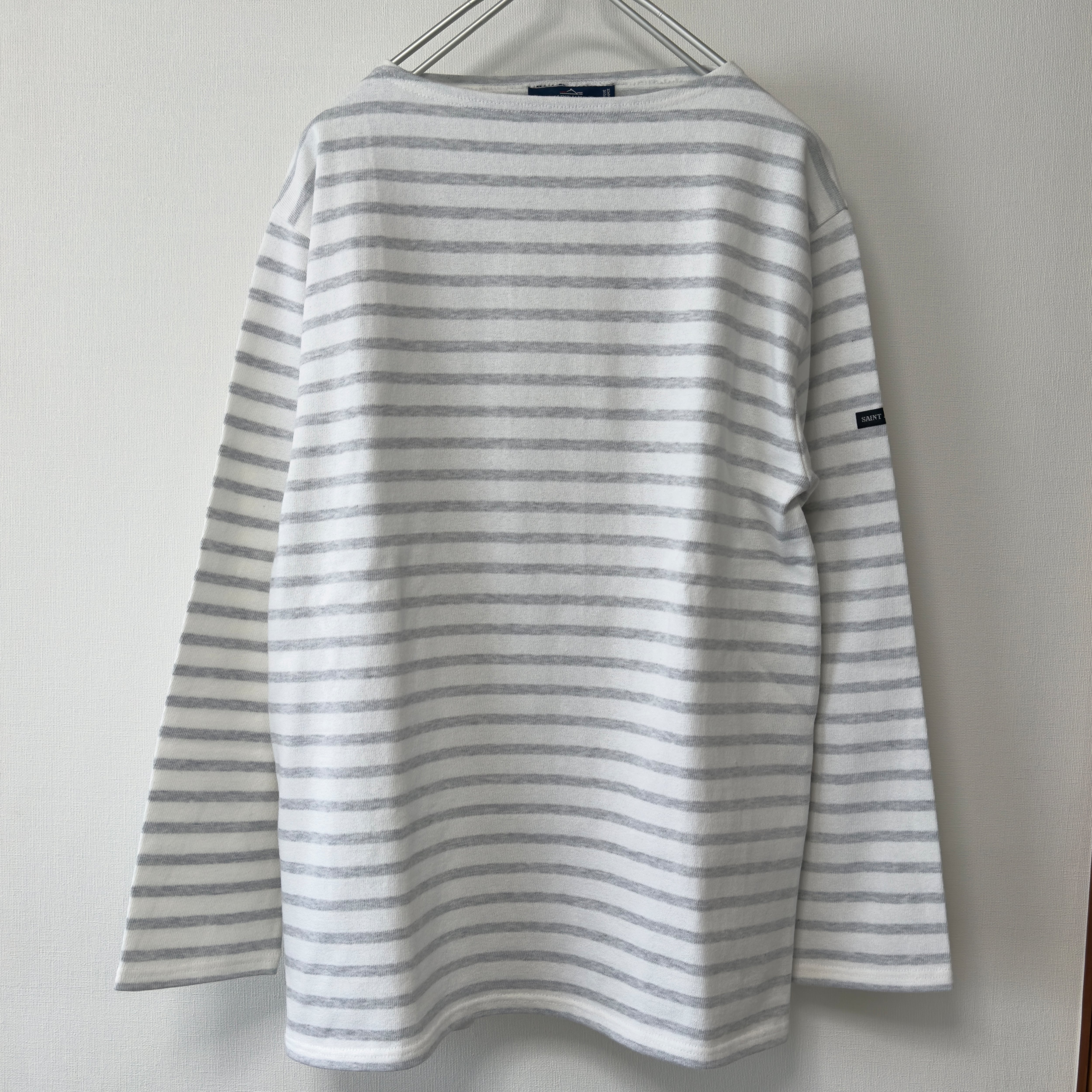 新品未使用タグ付　バスクシャツ セントジェームスOUESSANT T4 SAINT JAMES OUESSANT ボーダー バスクシャツ (ホワイト×グレー