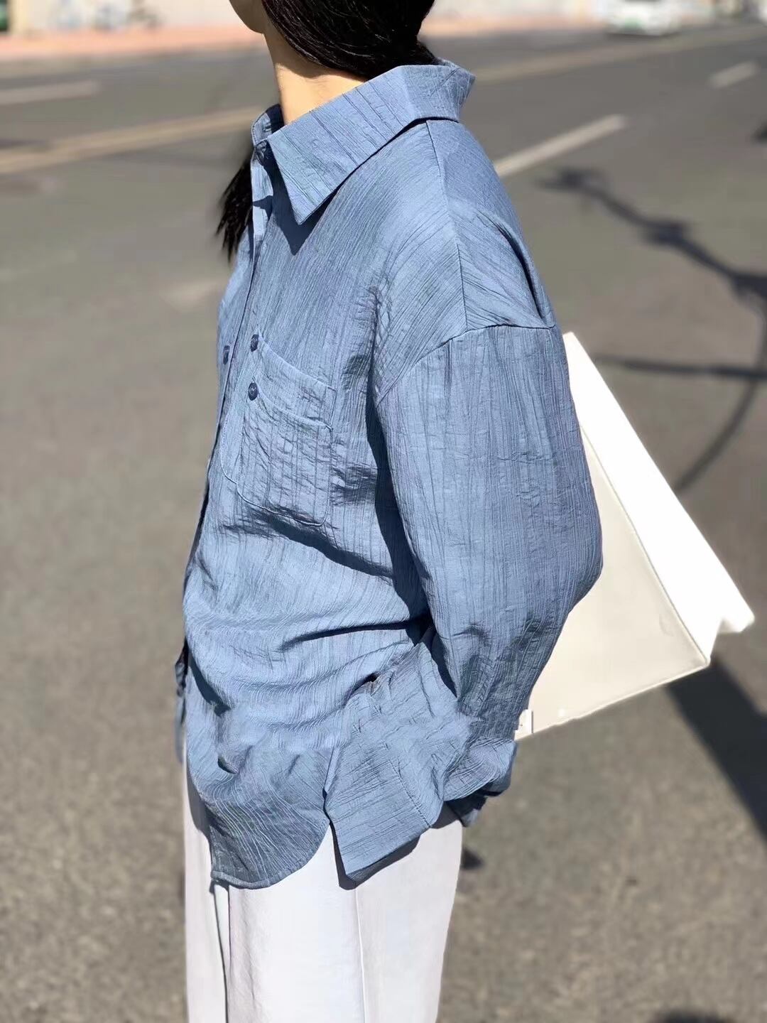 シワ加工　オーバーサイズシャツ　AJ2206-606