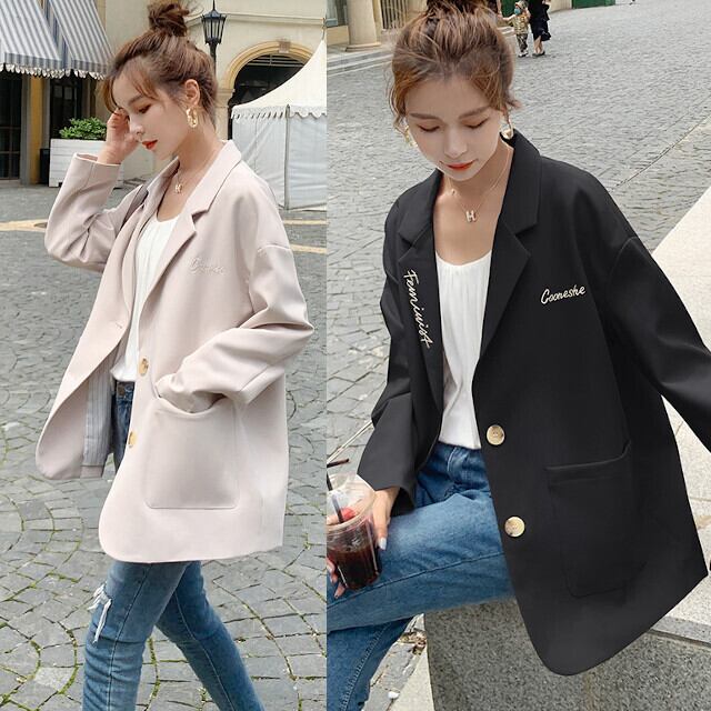 ジャケット レディース きれい目 カジュアル クリーミーホワイト/ブッラク S/M/L/XL