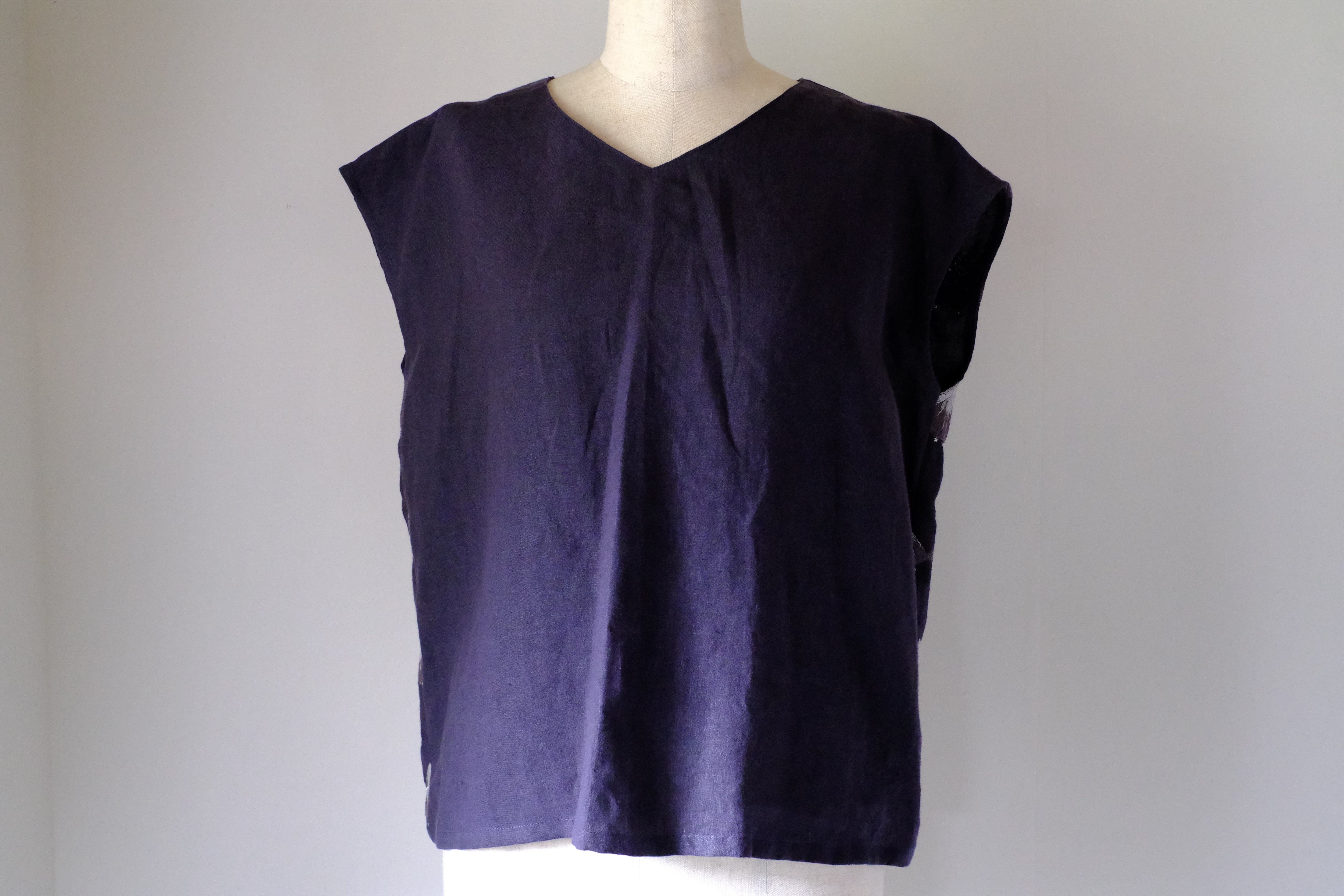 ノースリーブカットソー　cl-127(ネイビー)