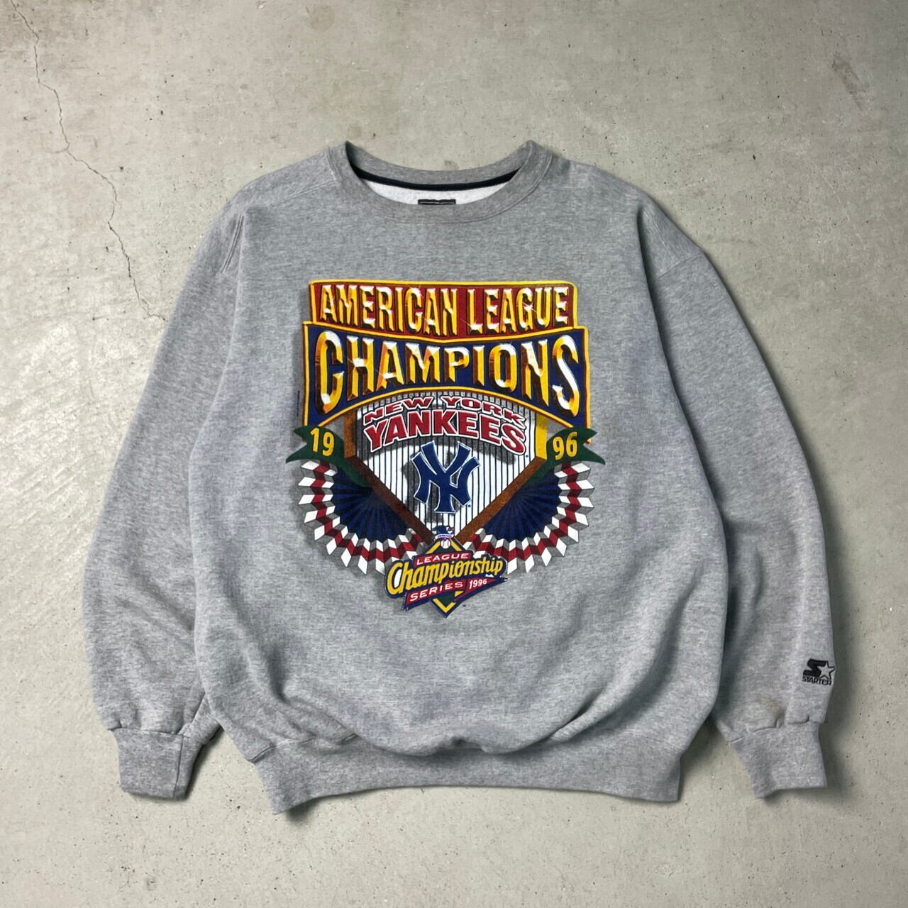 90年代 USA製 ニューヨーク・ヤンキース プリントスウェットシャツ 