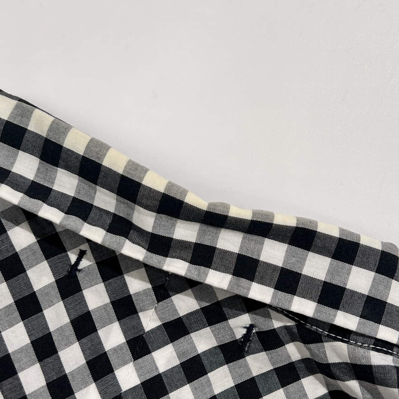 R.NEWBOLD アールニューボールド ギンガムチェック 長袖シャツ L/ブラック ホワイト系 メンズ