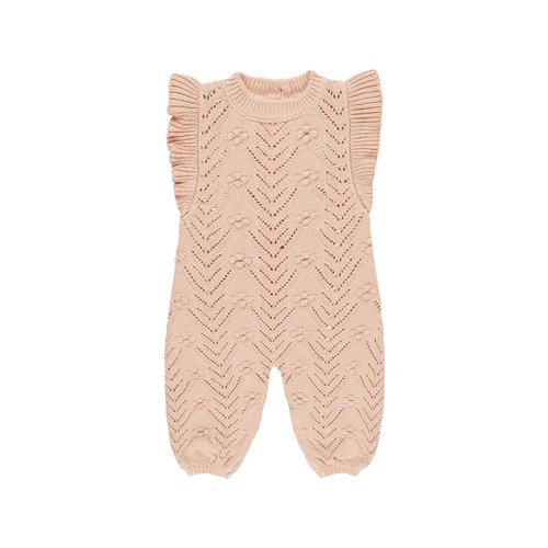 Quincy Mae(クインシーメイ) / 25ss  MIRA KNIT ROMPER / MELON / 6-12M・12-18M