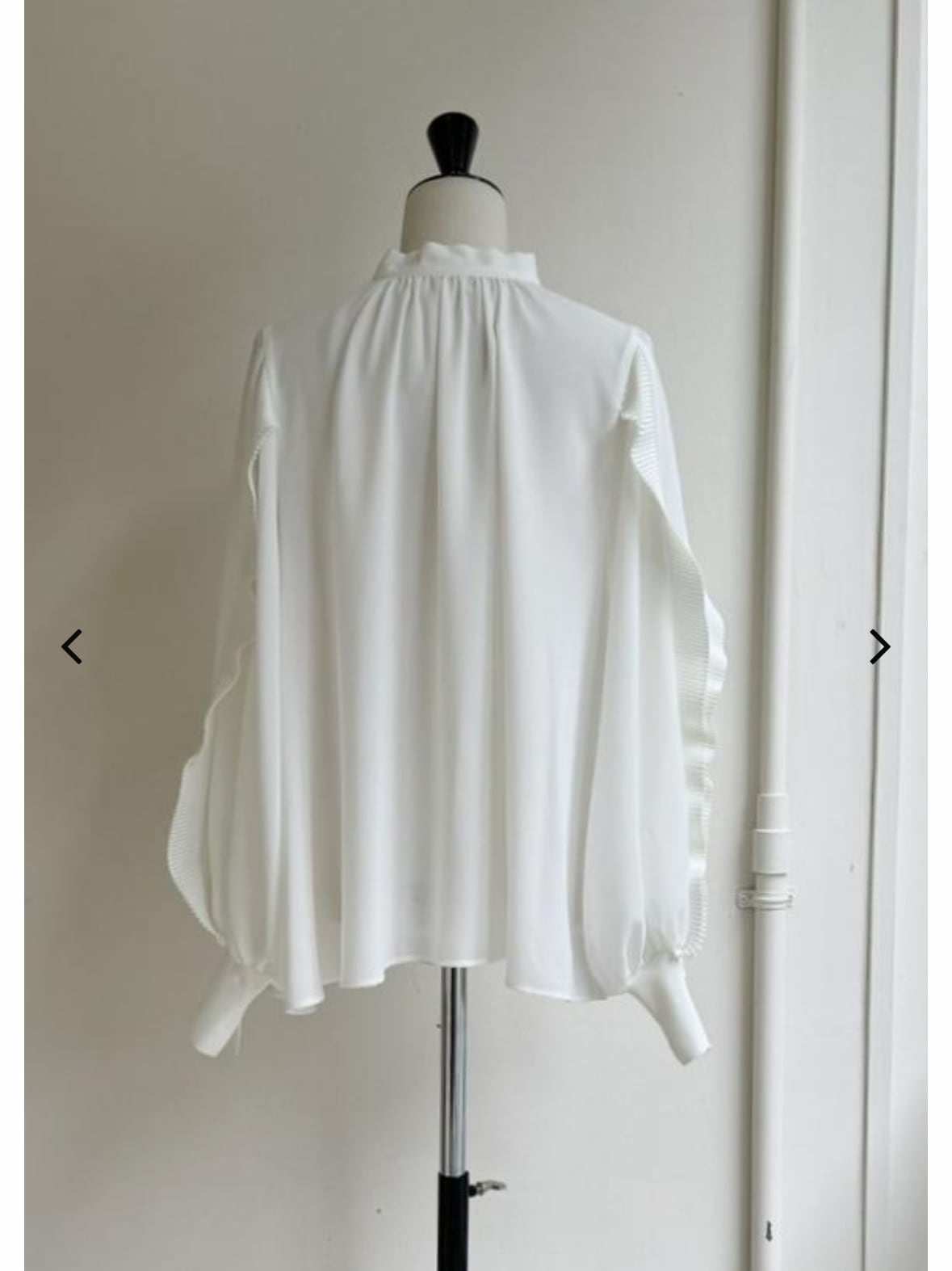 ☆大人気☆再販☆ 袖プリーツデザインジョーゼット2WAYブラウス