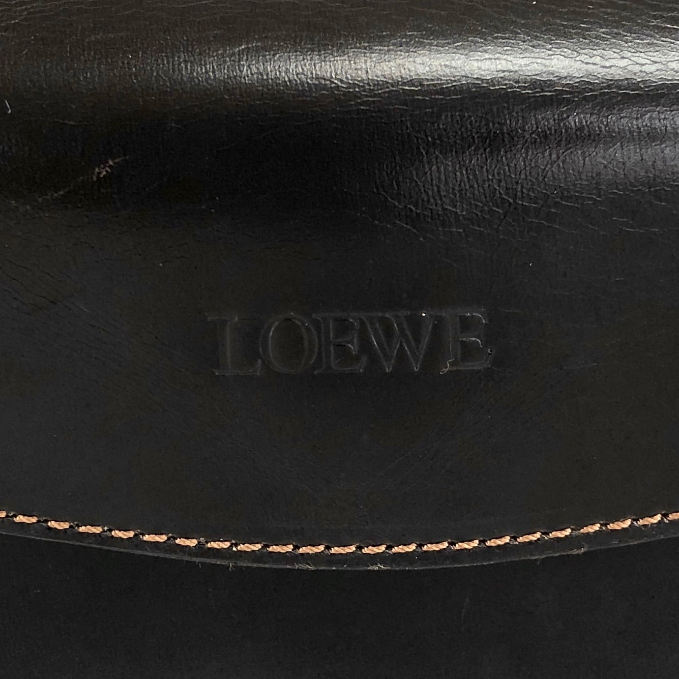 LOEWE ロエベ ショルダーバッグ ダークブラウン ロゴ型押し ミニバッグ
