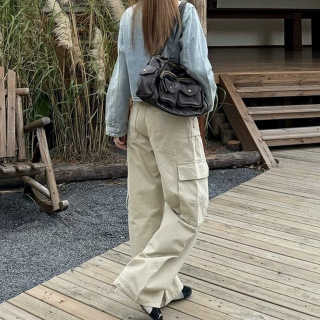 ワイドフォルムレタリングカーゴパンツ 2col R02707