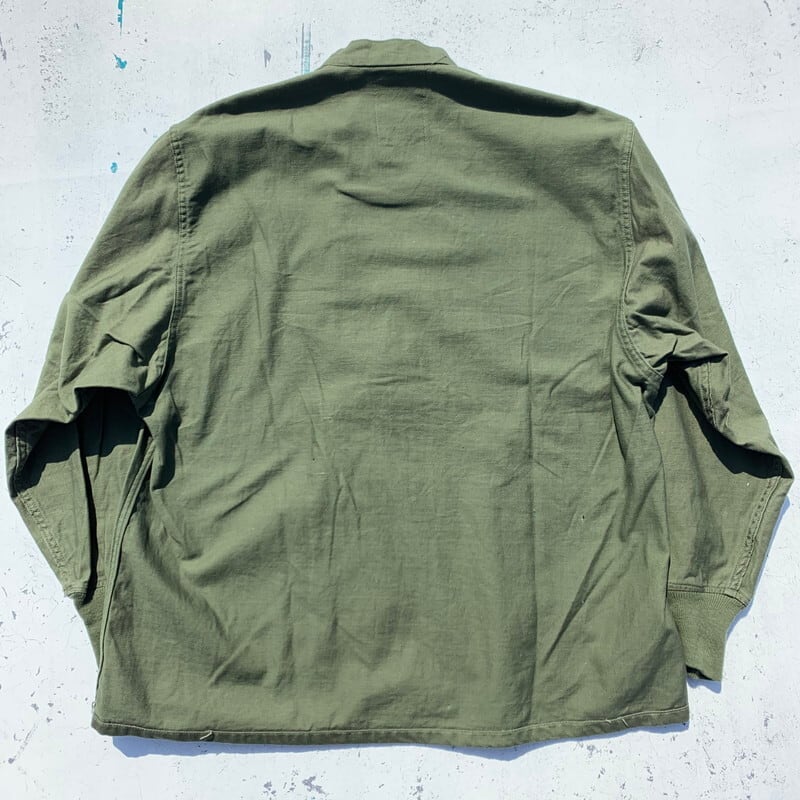 70's U.S.ARMY ケミカルプロテクティブライナーシャツ コットンサテン OG107 DSA100-76-C-1756 EAST WIND  INDUSTRIES社 LARGE 米軍 ミントコンディション ミリタリー 希少 ヴィンテージ BA-824 RM1193H | agito 