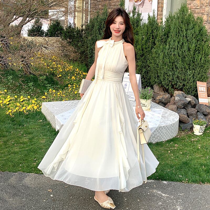 【dress】フリルホルターネックワンピース M31165