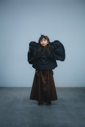 〈 nunuforme 23AW 〉ショルダーカバーブラウス / 09-nf20-507-031 / Black / Kids