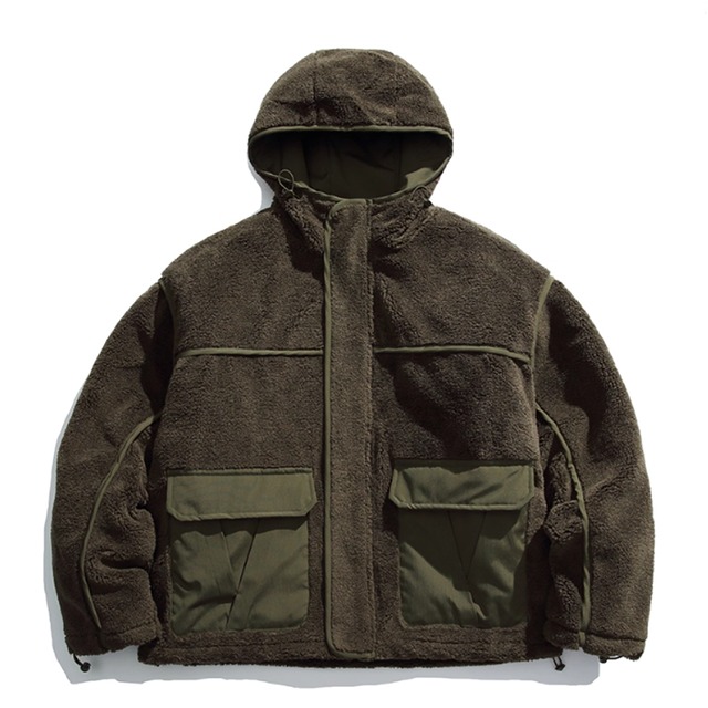 Patchwork boa jacket 2971