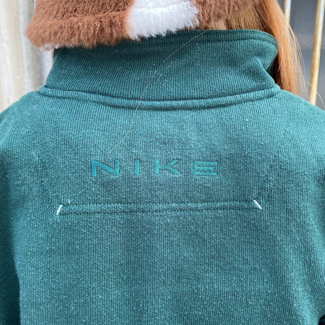 90年代〜00年代 NIKE ワンポイントロゴ刺繍 ハイネック ハーフジップ 