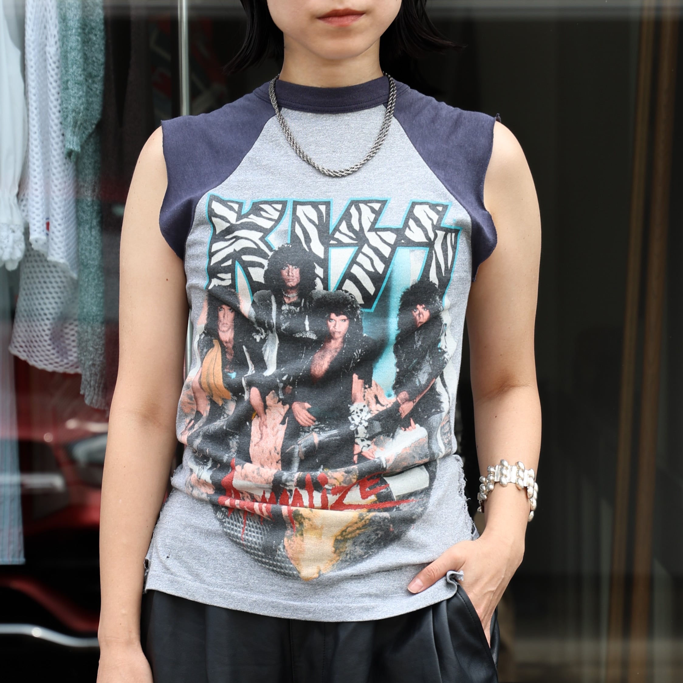 80s KISS Tour T-shirt Cut-off