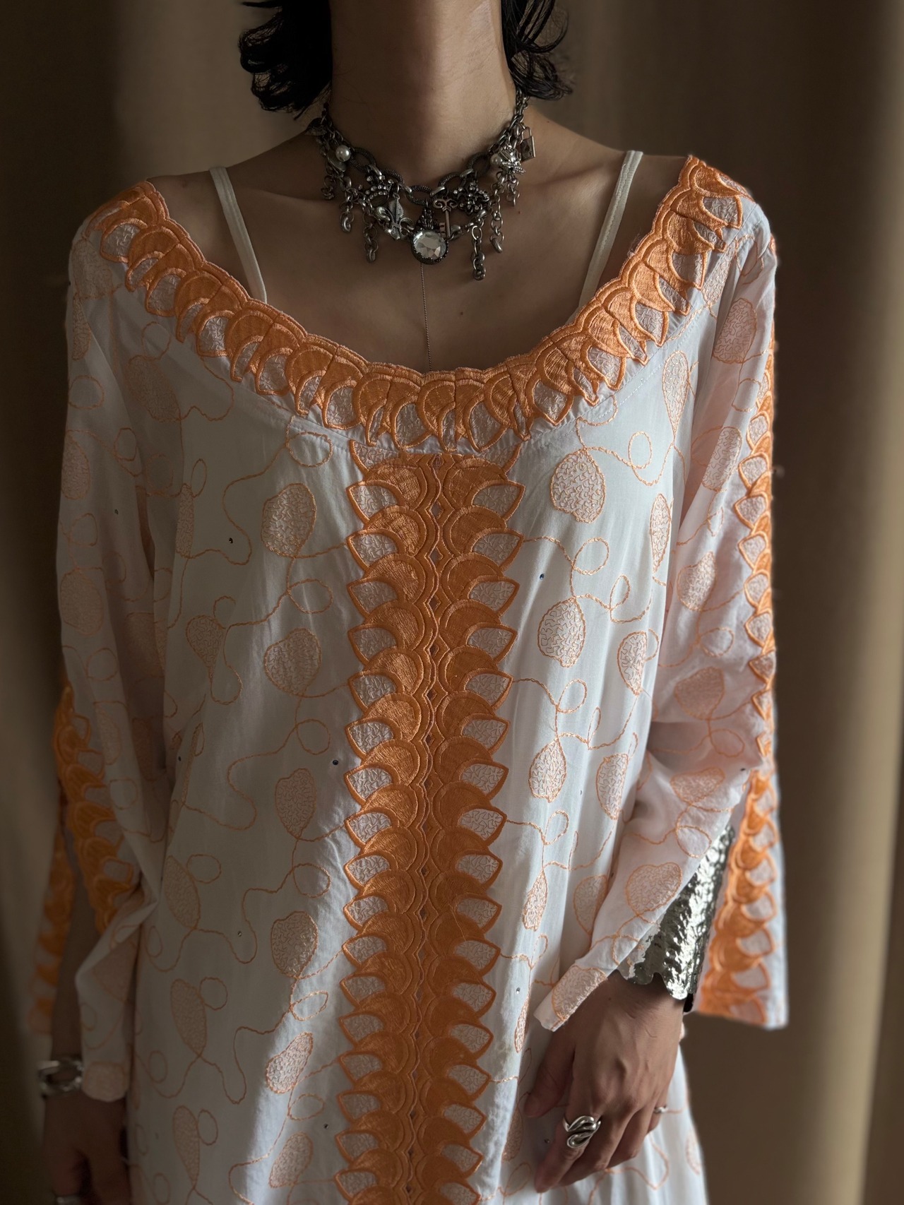 embroidered vintage kaftan dress-5302-7