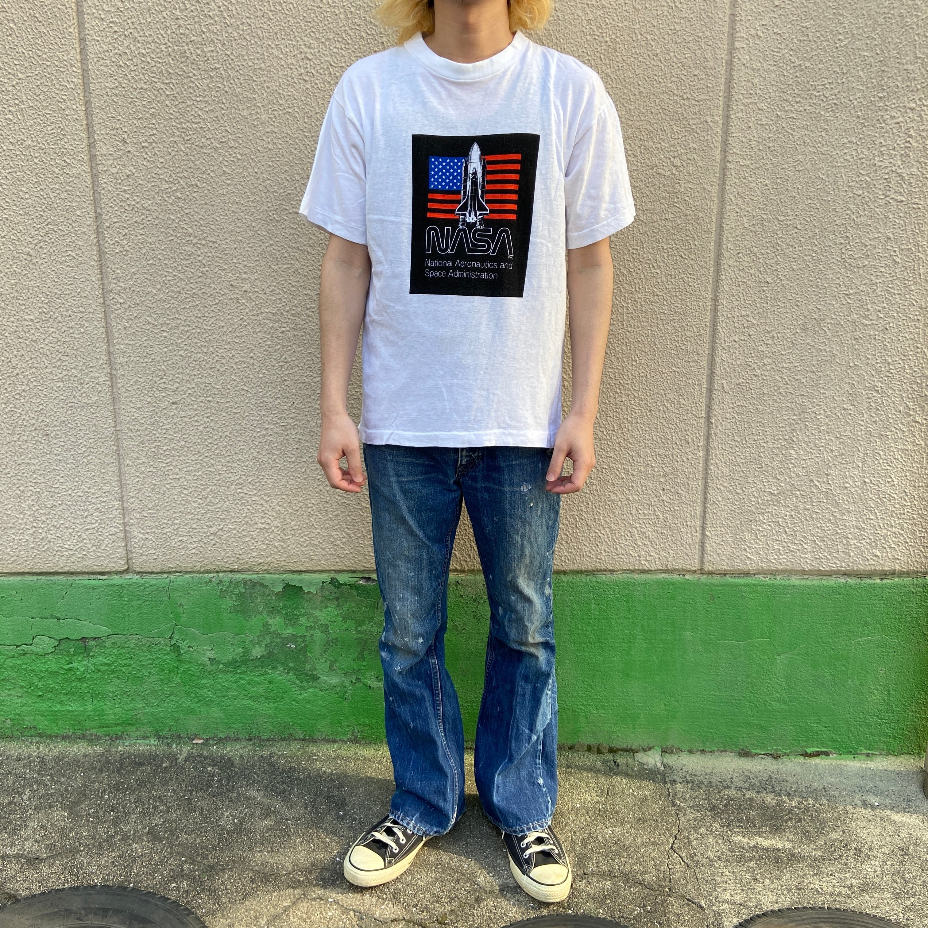 90s NASA ナサ プリントTシャツ スペースシャトル 白 L 80s | 古着屋 Uan