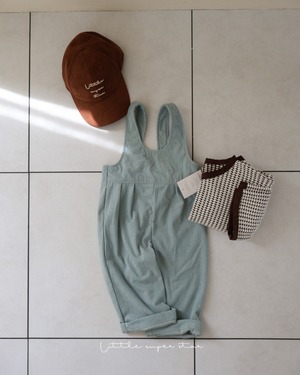 〈即納〉corduroy salopette
