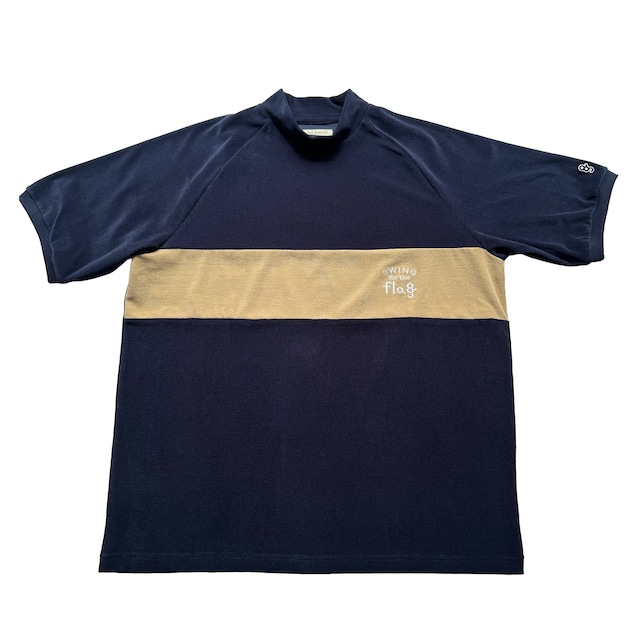 HIGH GAUGE PILE MOCK NECK SHIRT -DARK NAVY-