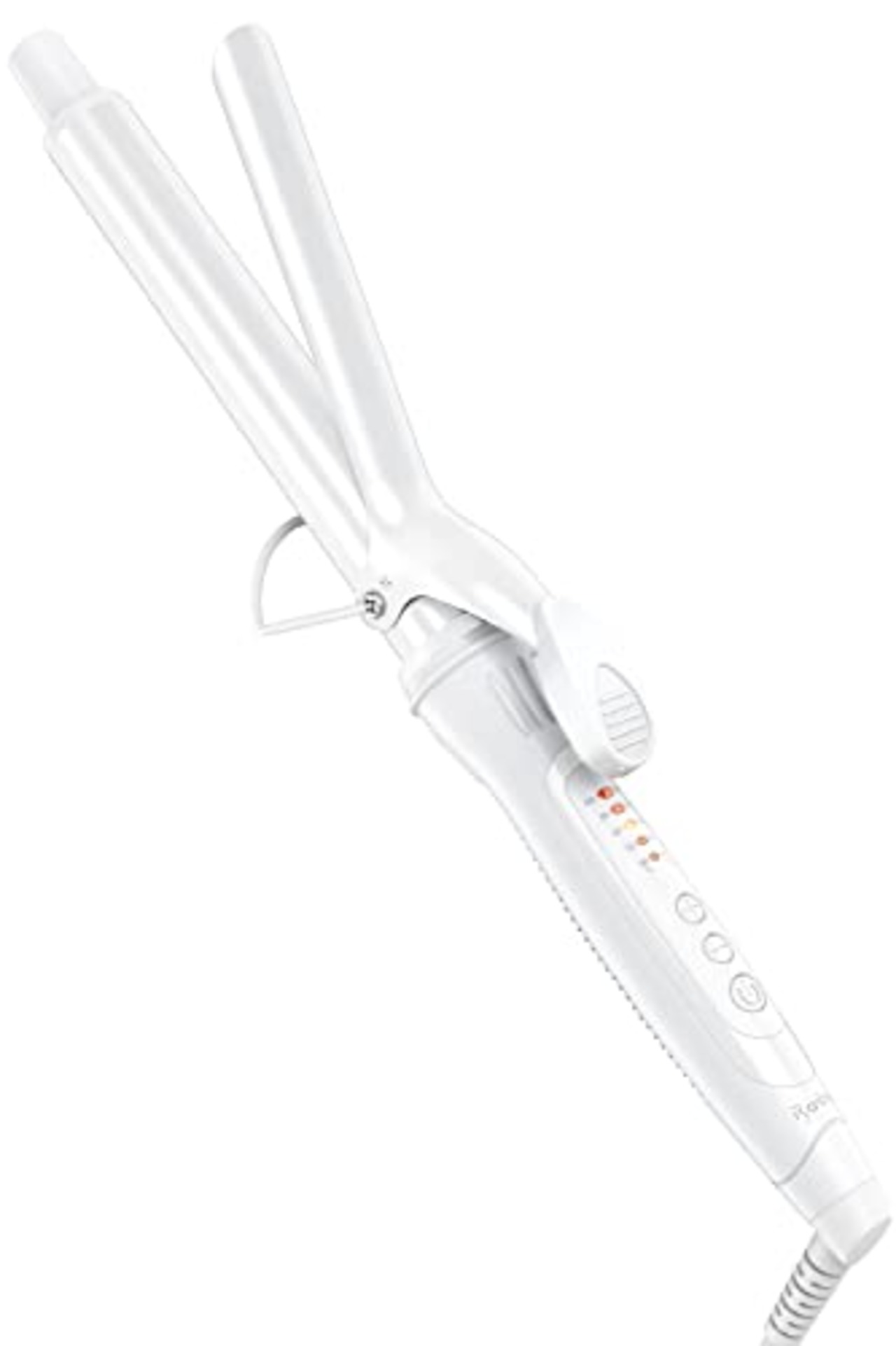 Ryanboo ヘアアイロン カールアイロン コテ 25mm カーリングアイロン 5段階温度調整 プロ仕様 MAX220℃ 海外対応(25mm, ホワイト)