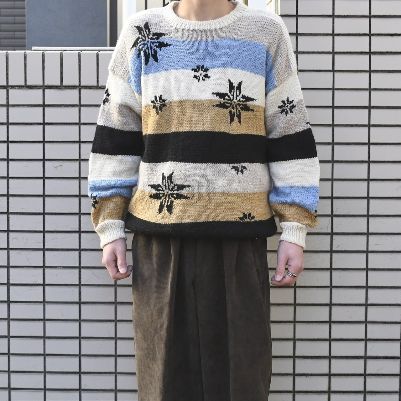 snow pattern wool knit