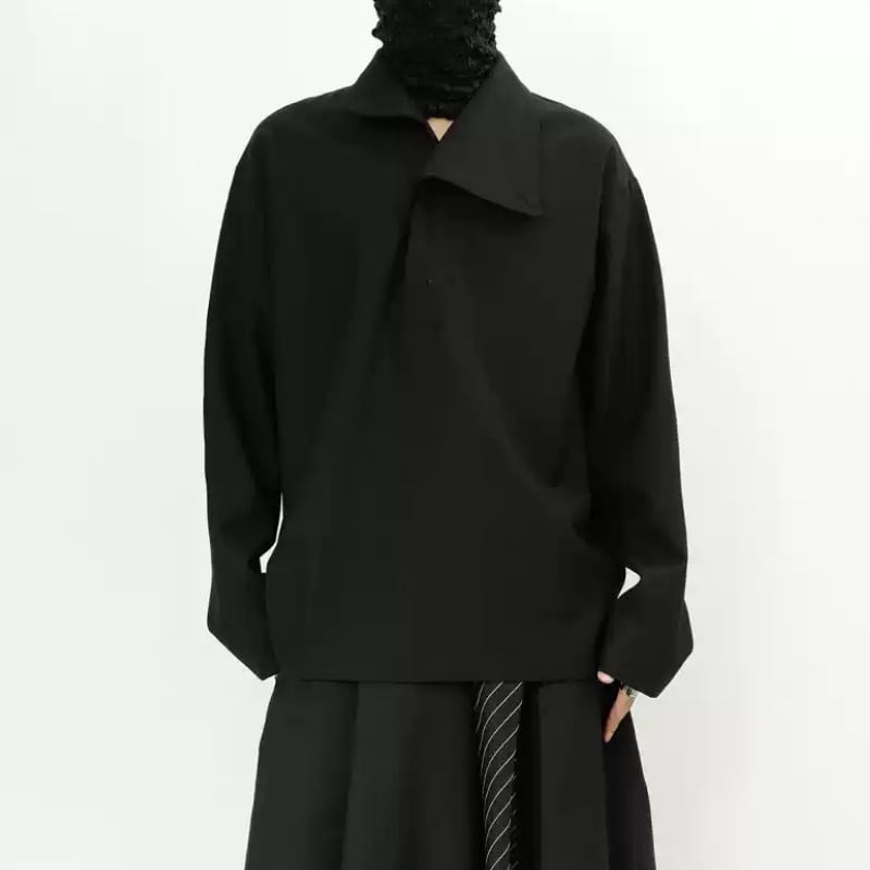 アシンメトリーカラー プルオーバーシャツ 2color MTO0245