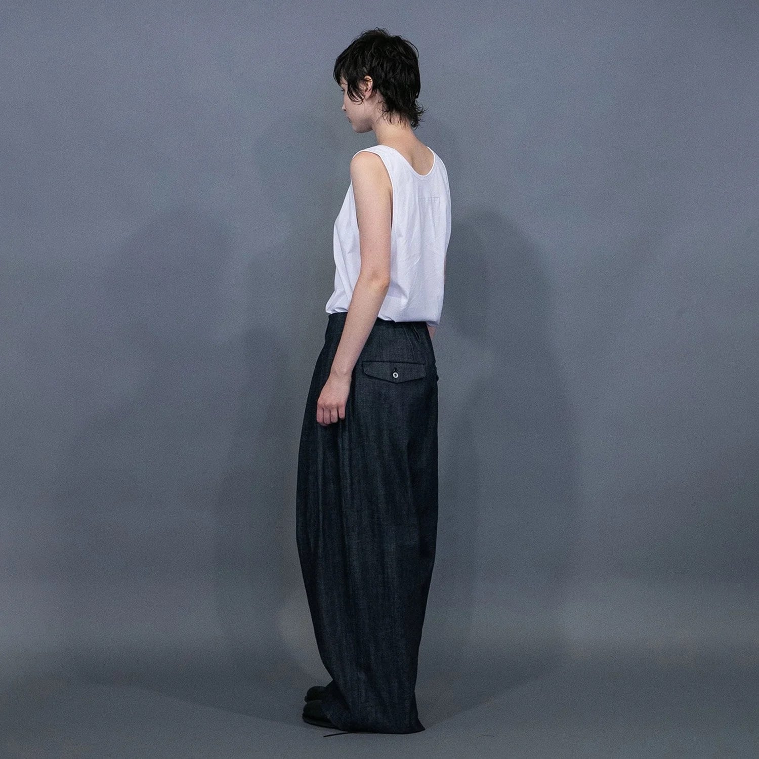 my beautiful landlet my beautiful landlet DENIM TUCK WIDE PANTS