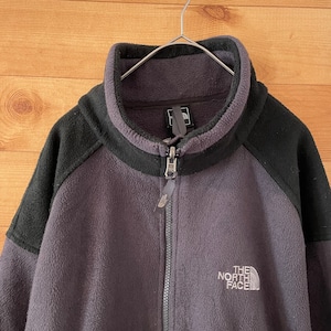 【THE NORTH FACE】刺繍ロゴ バックロゴ フリースジャケット ブルゾン Lサイズ ノースフェイス US古着