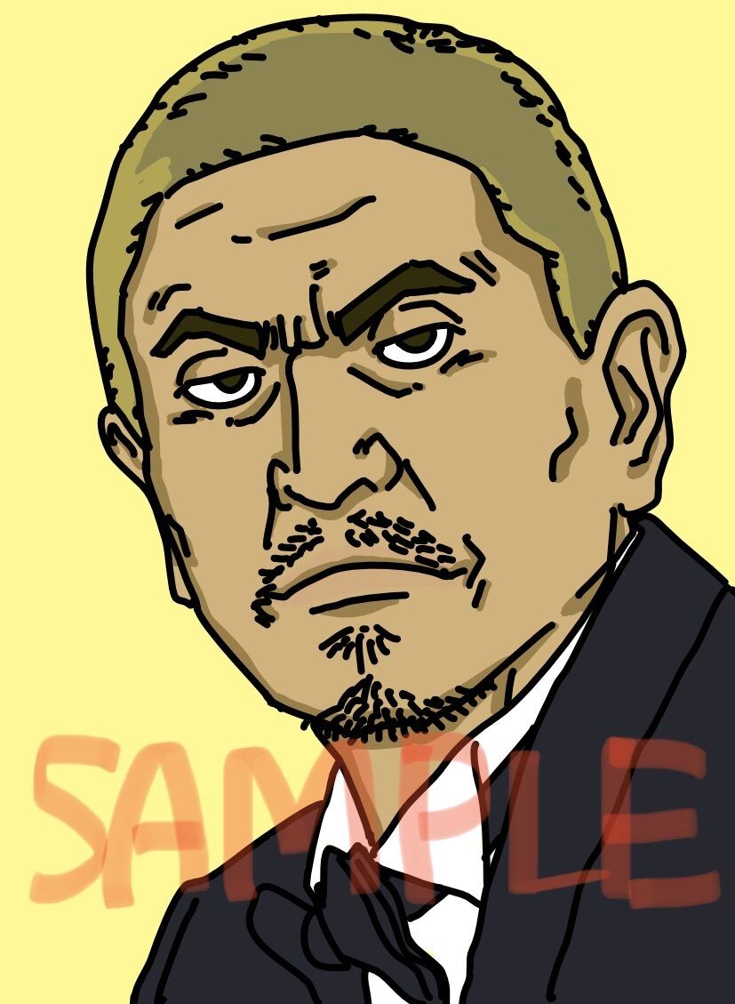 手描き原画】ダルメシアンの肖像 ボールペン画 絵画 額装付き 少年