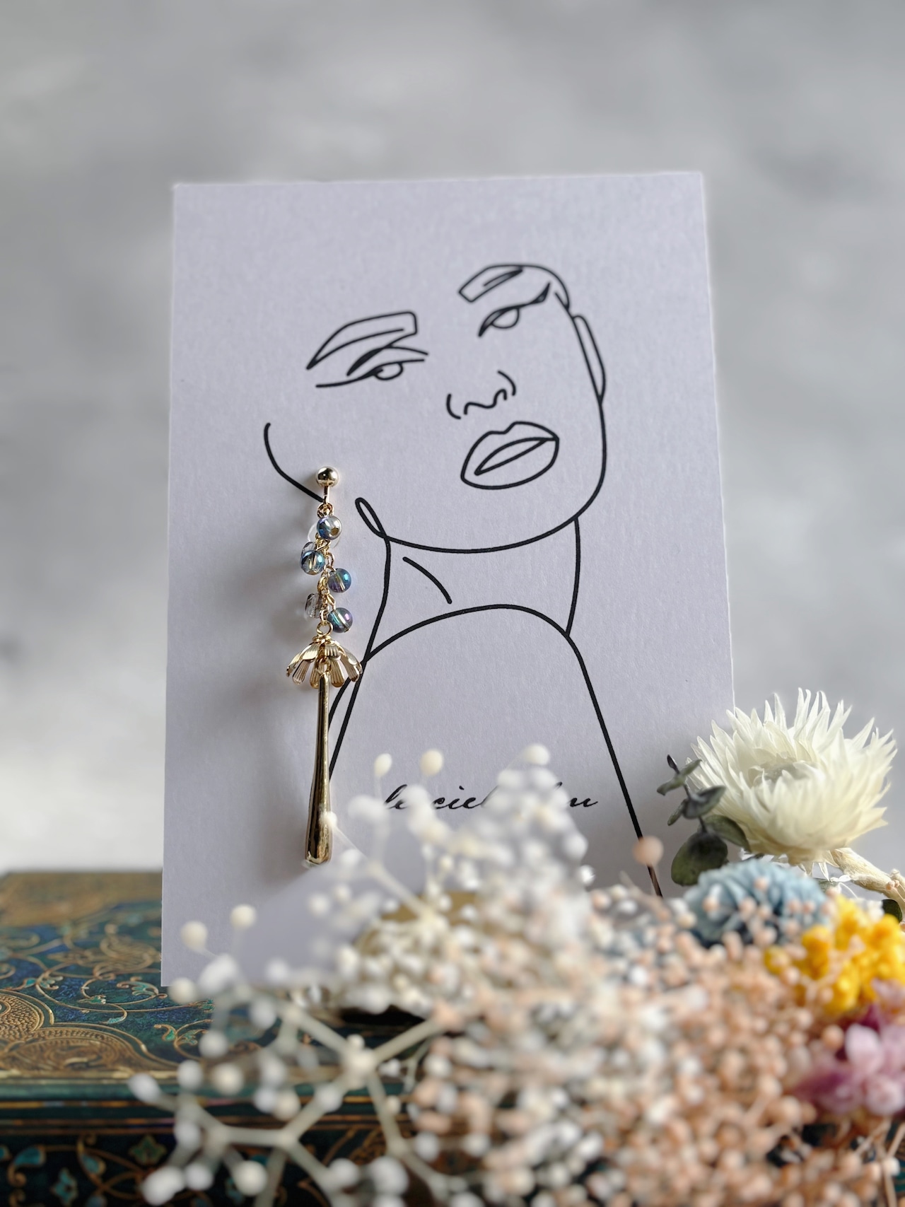 雨の日のイヤリング アクアオーラ ゴールド/シルバー