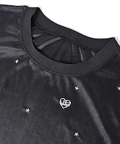 シフォンジャージレイヤードミニスタッズTOPS (NAVY) CQ-46081