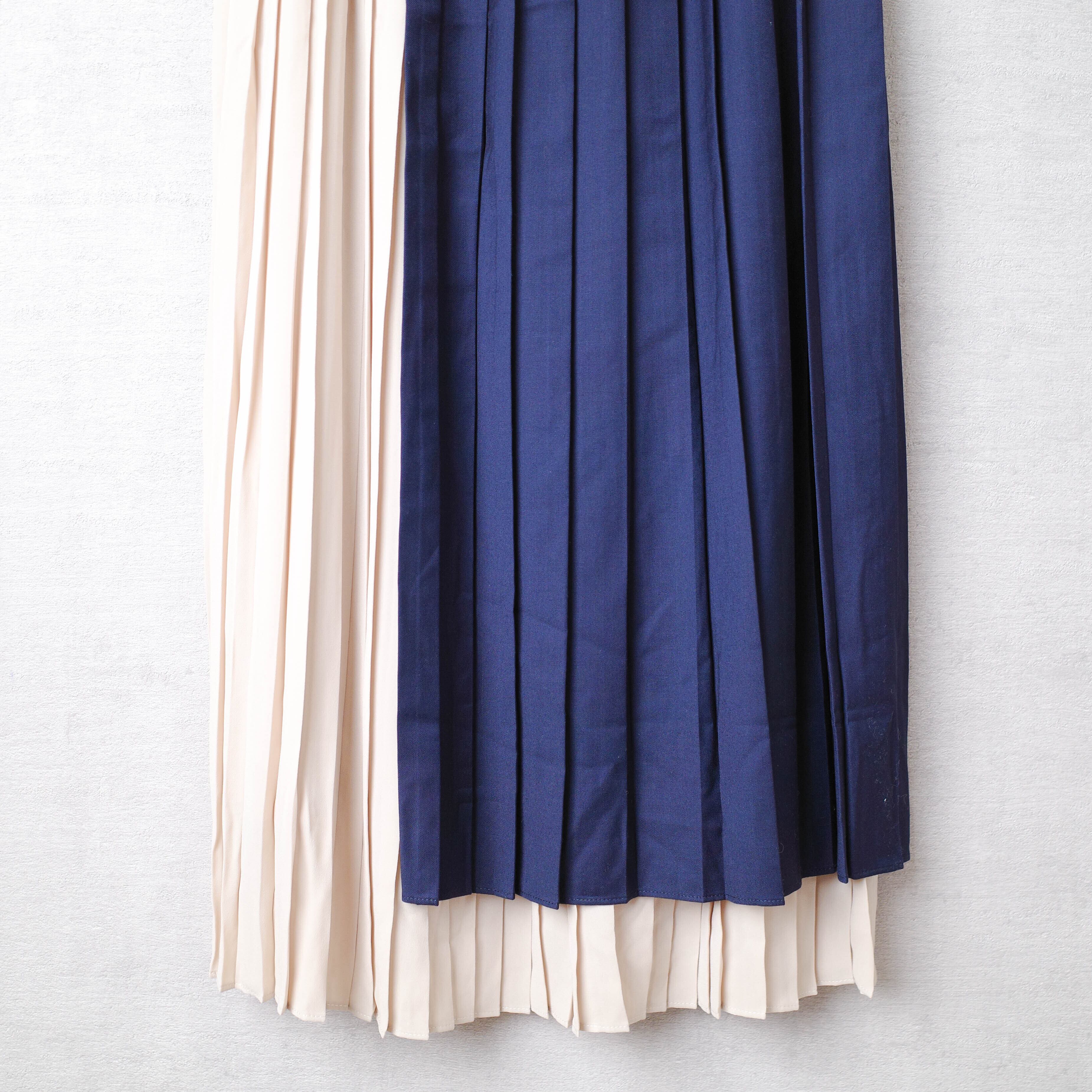 [NEW] CLANE	PLEATS LAYERED SKIRT 10109-6132 NAVY
