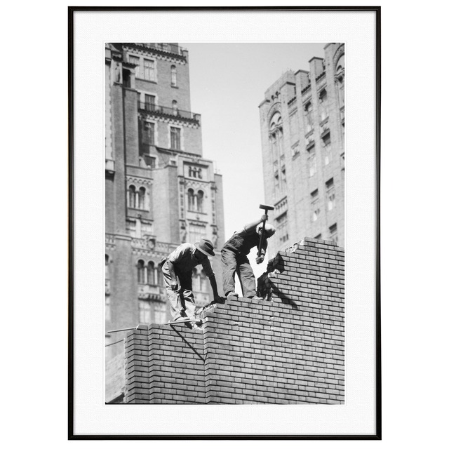 人物写真 1927年頃 ニューヨーク 建設中のビル 男性インテリアモノクロアートポスター額装 ヴィンテージ写真 AS2315