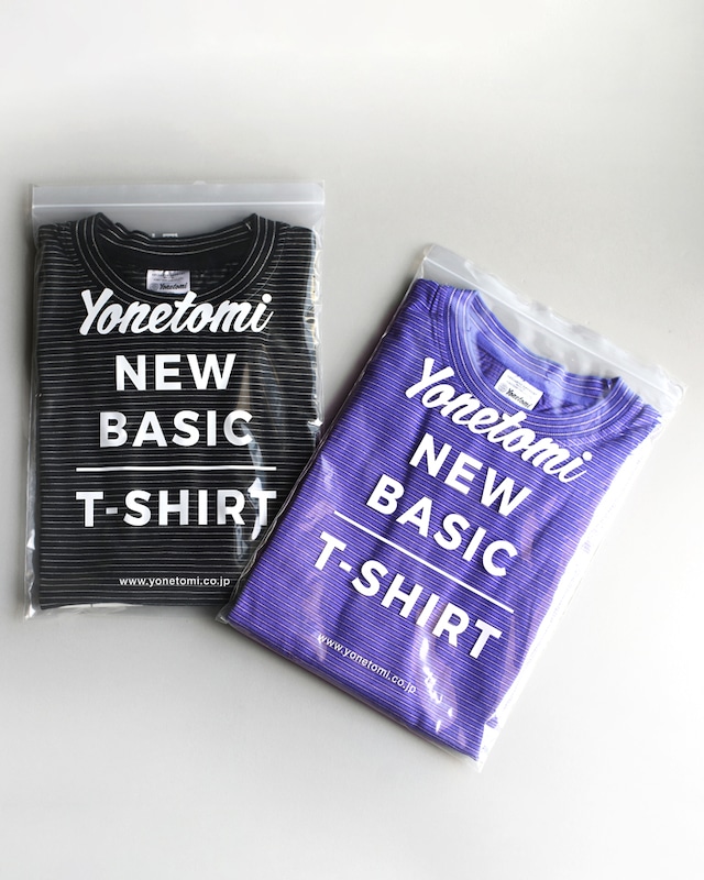 YONETOMI NEW BASIC ガーメントダイ ボーダーTシャツ