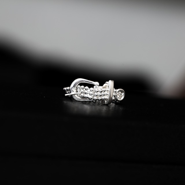s925 Studded Belt Ring
